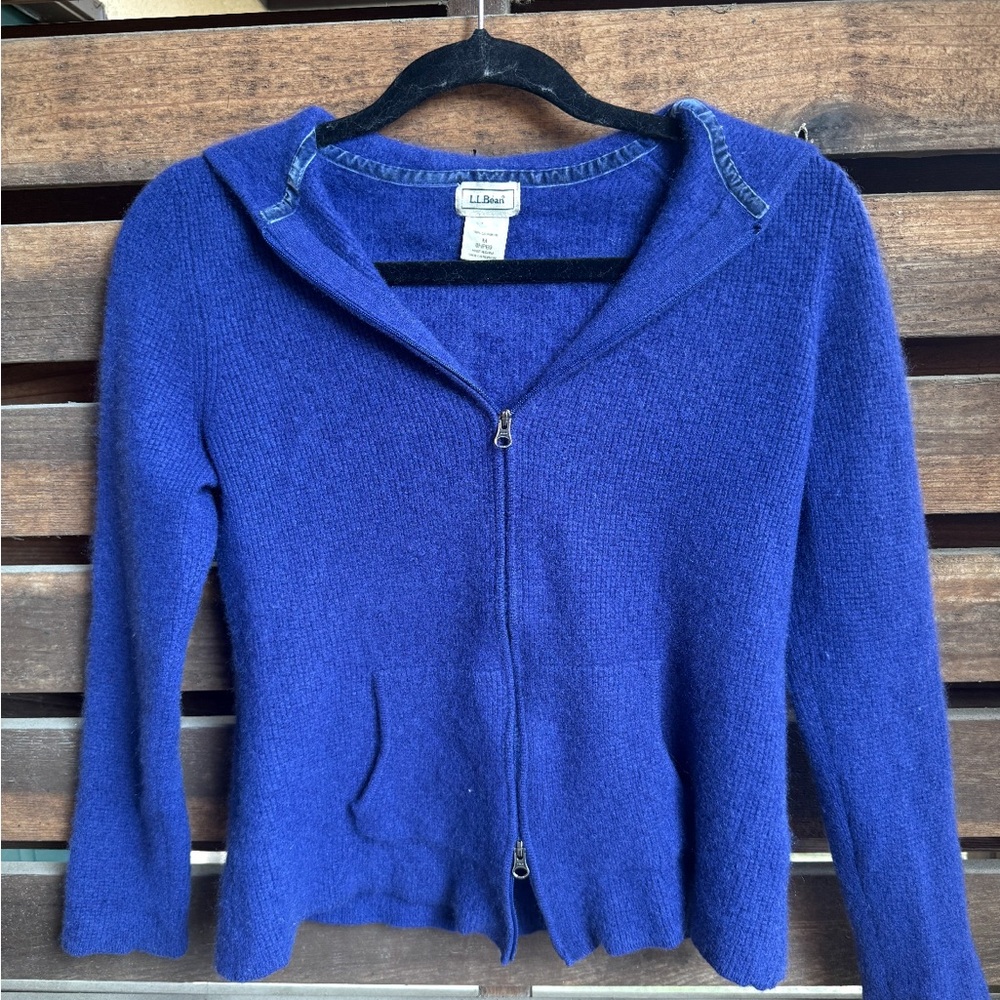 L.L. Bean Women's Royal Blue Zip-Up Cardigan